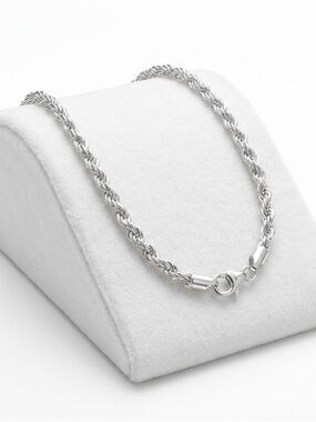 New S925 Sterling Silver Hallmarked Solid Silver 4mm Twisted Rope Chain Bracelet